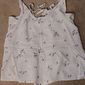 White Crop Flower Tee